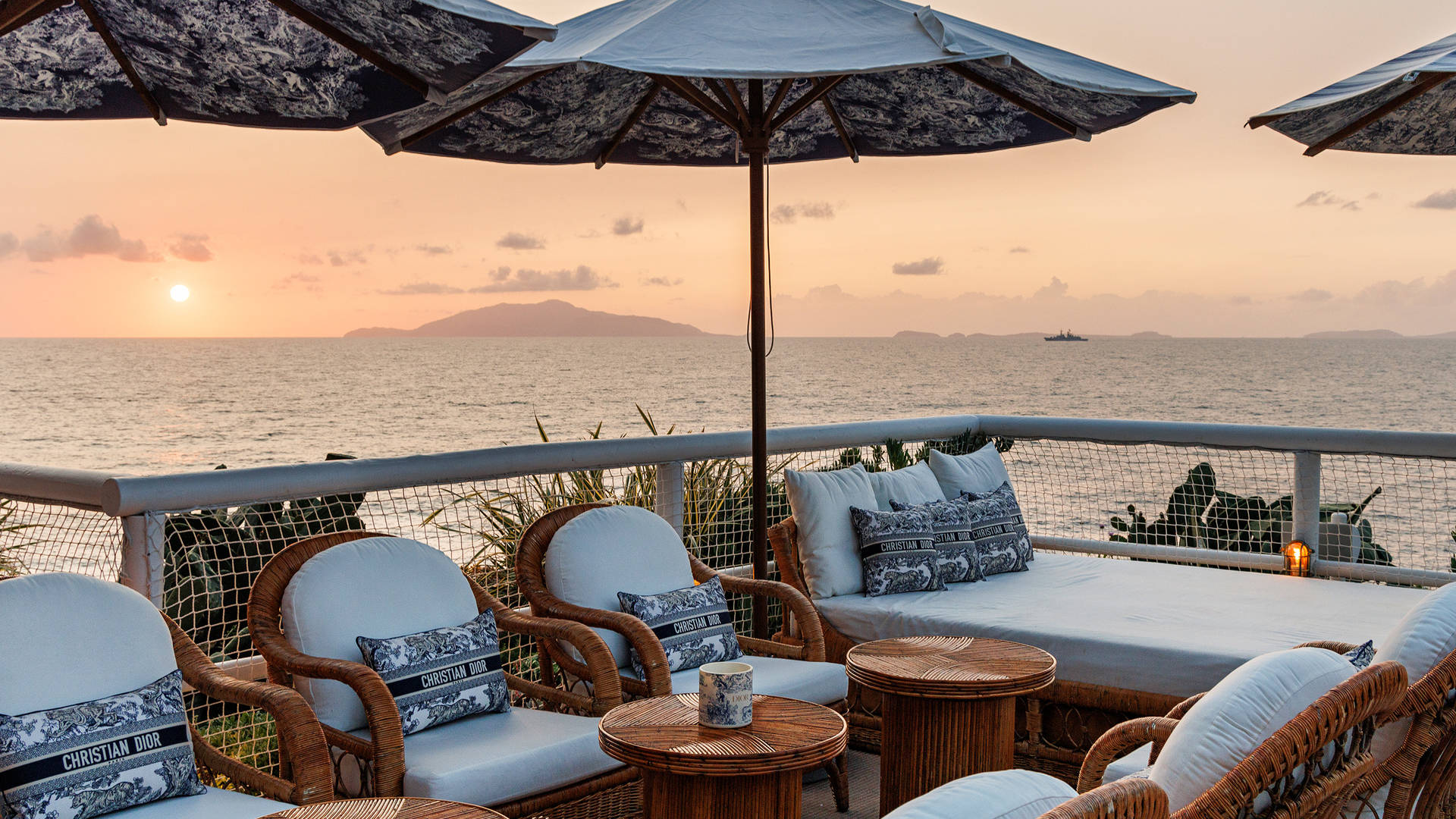 Lounge view of Dior pop up boutique at Capri Palace Jumeirah