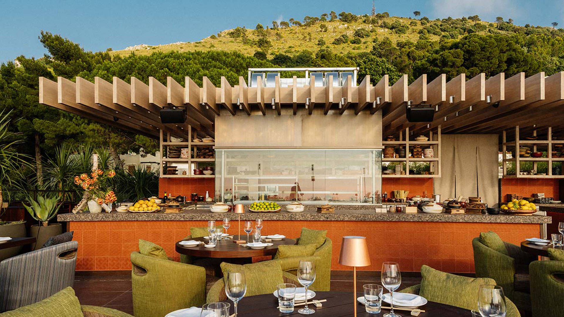 The outdoor terrace at Zuma Capri at Capri Palace Jumeirah in Italy