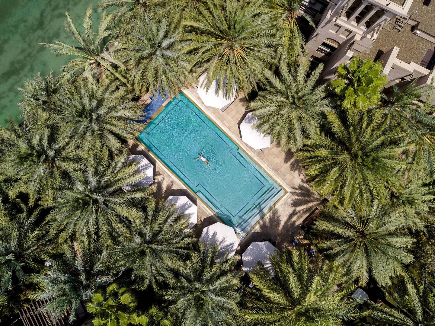 The pool in a courtyard at Jumeirah Dar Al Masyaf