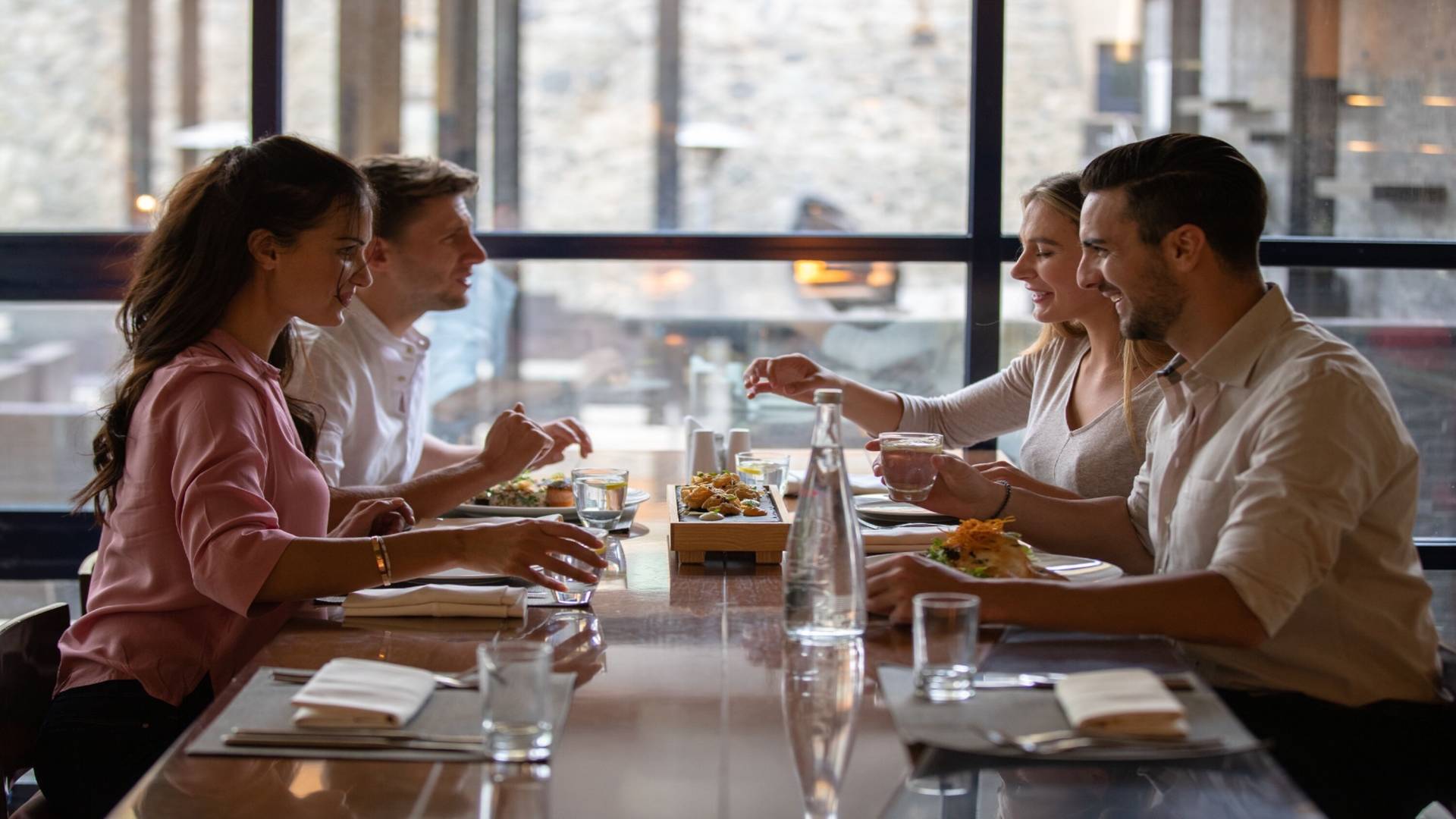 Couple dining at Jumeirah Creekside Hotel in Dubai