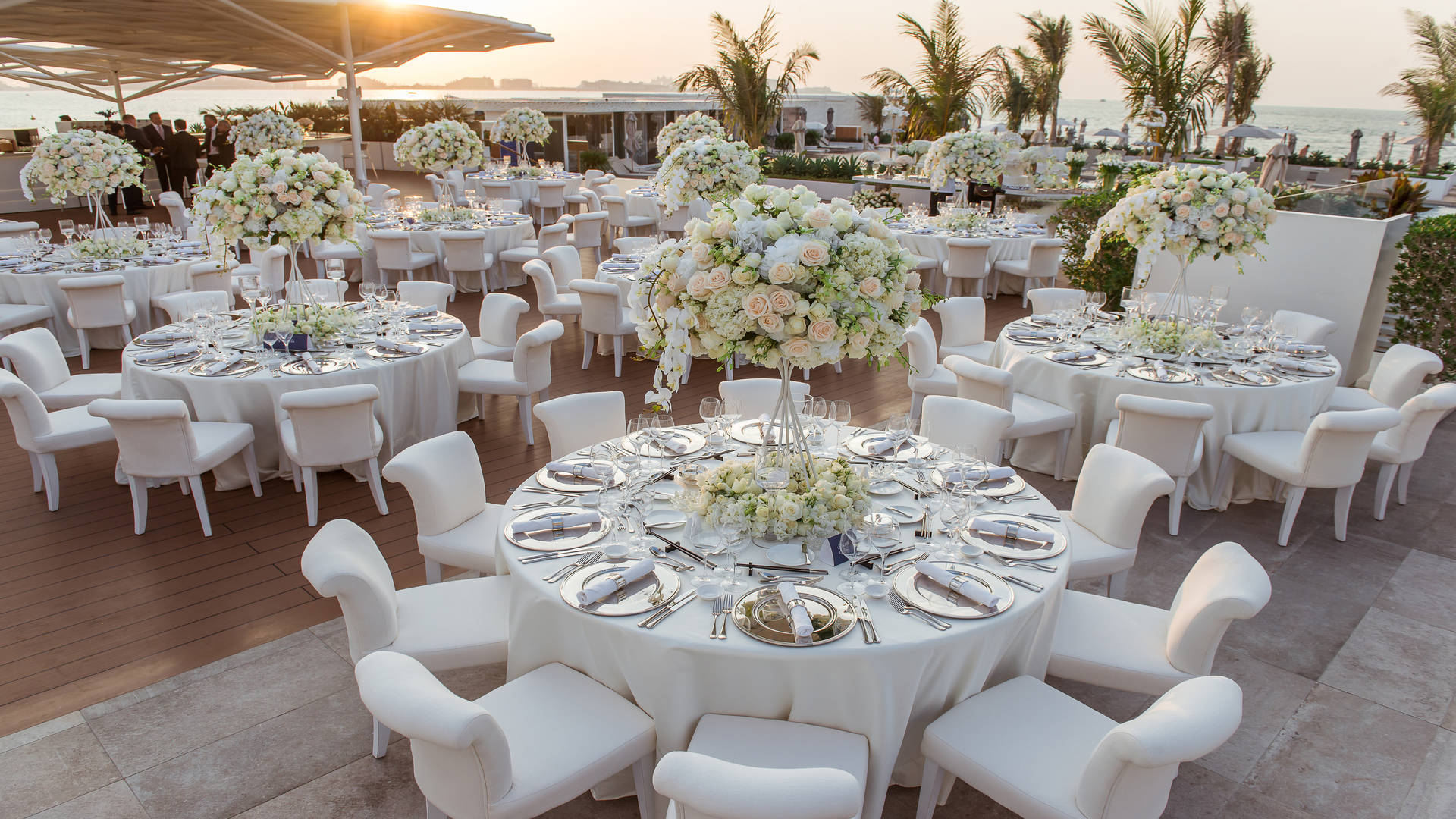 Centre piece flower arrangements for wedding at Burj Al Arab