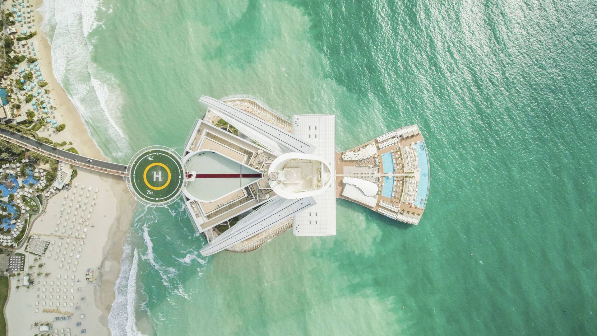 Aerial view of Burj Al Arab
