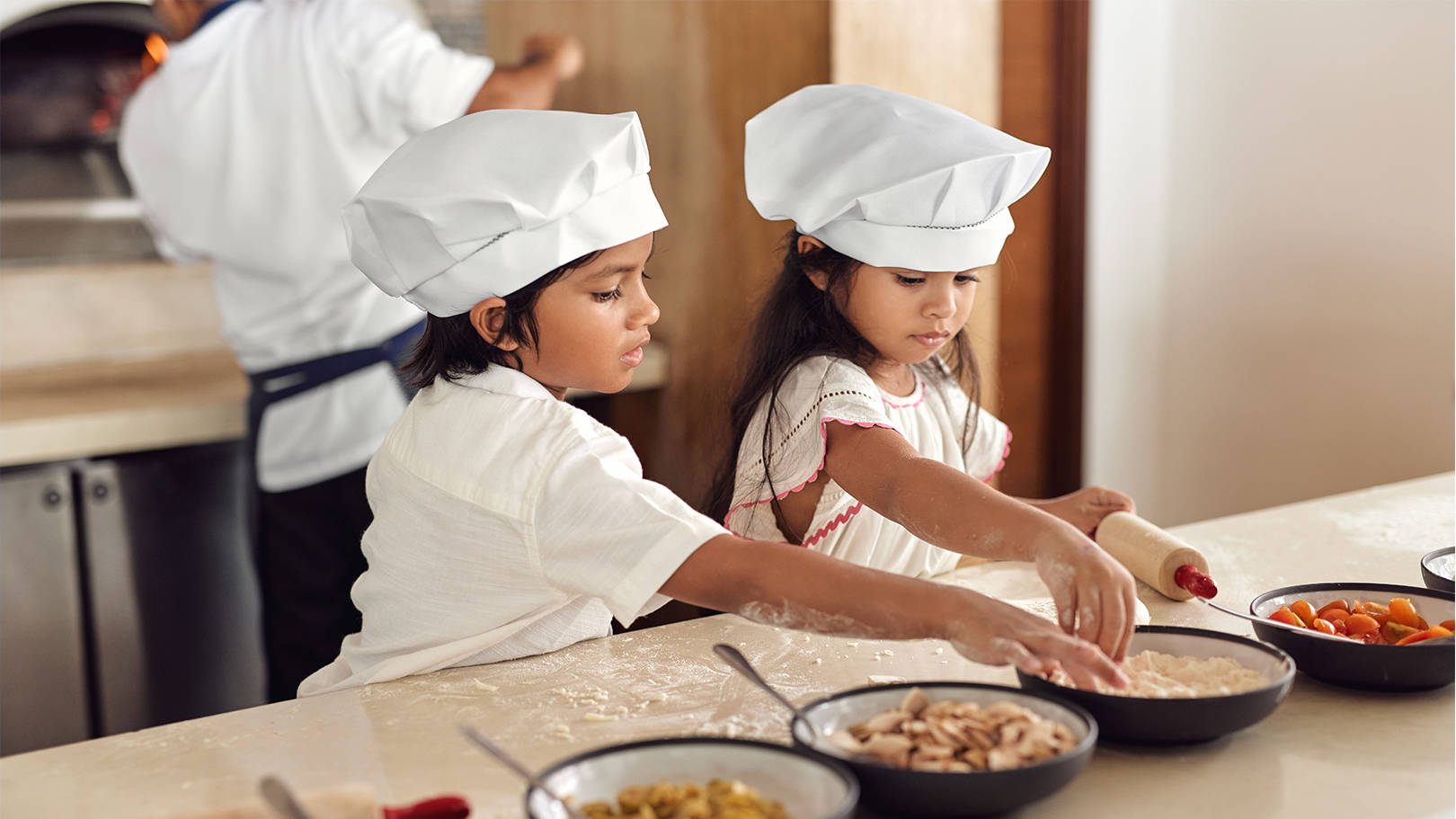 Children cooking in the Maldives