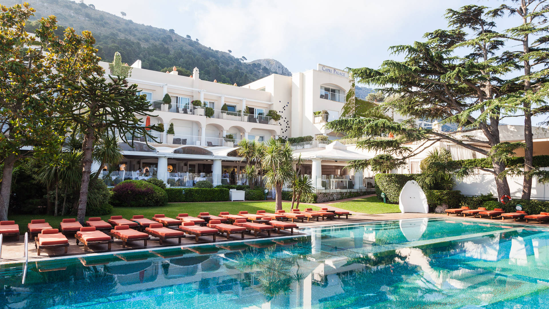 Swimming pool view at Jumeirah Capri Palace