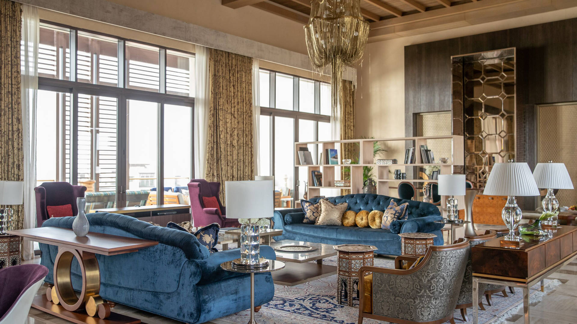 The living room of Jumeirah Al Naseem Royal Suite