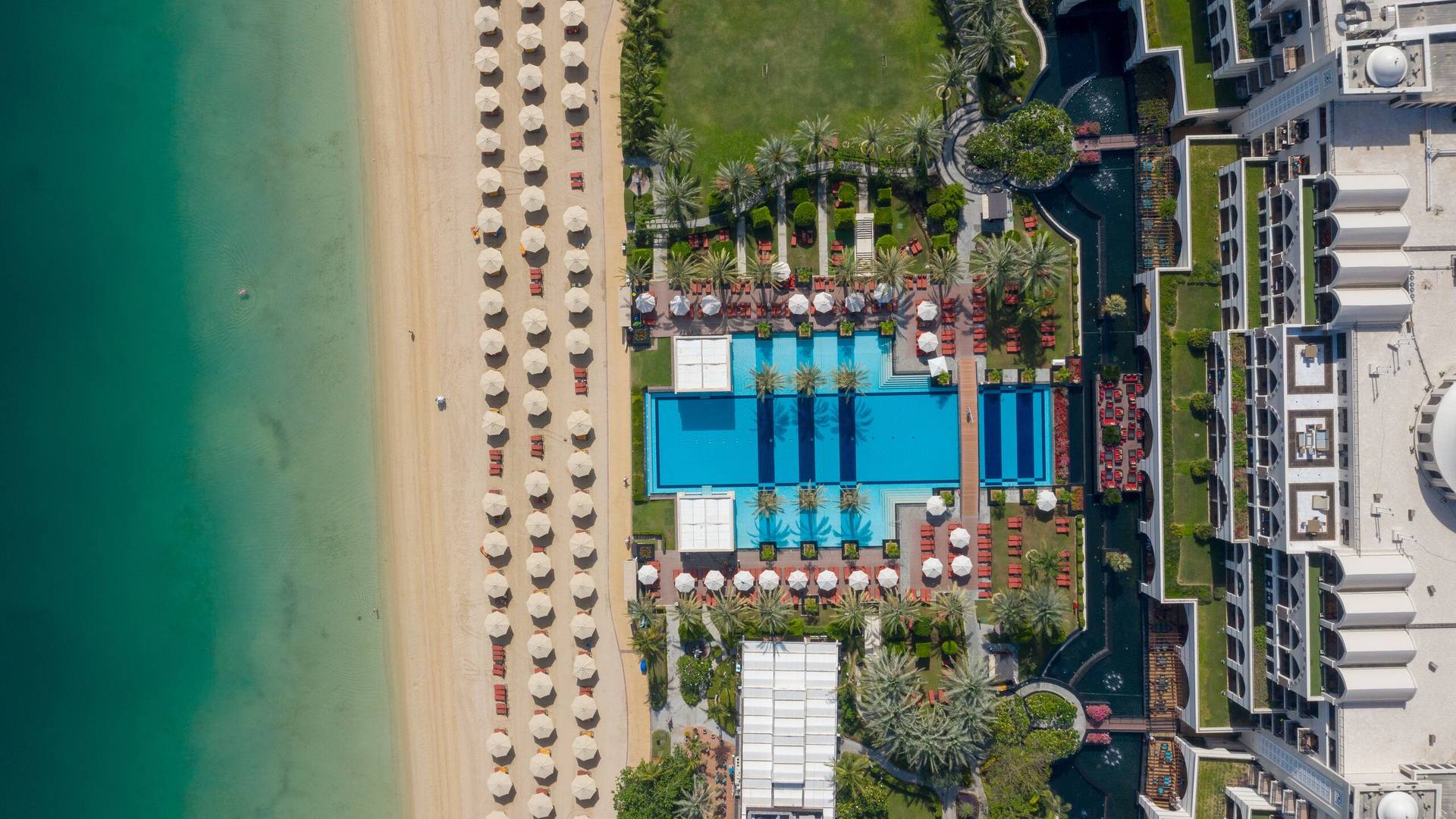 Jumeirah Zabeel Saray Aerial View of Infinity Pool And Beach