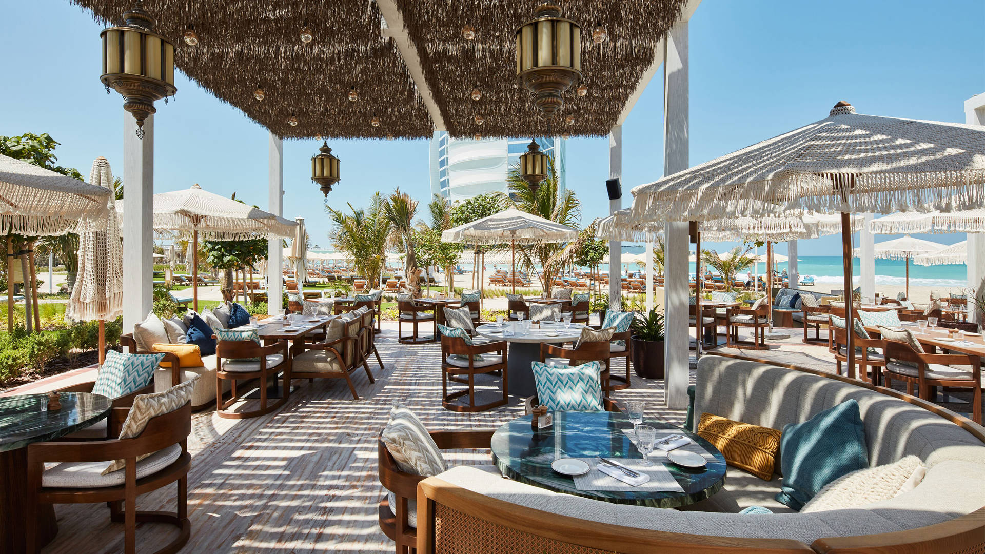 Nuska Beach restaurant at Jumeirah Beach Hotel perfect for families in Dubai