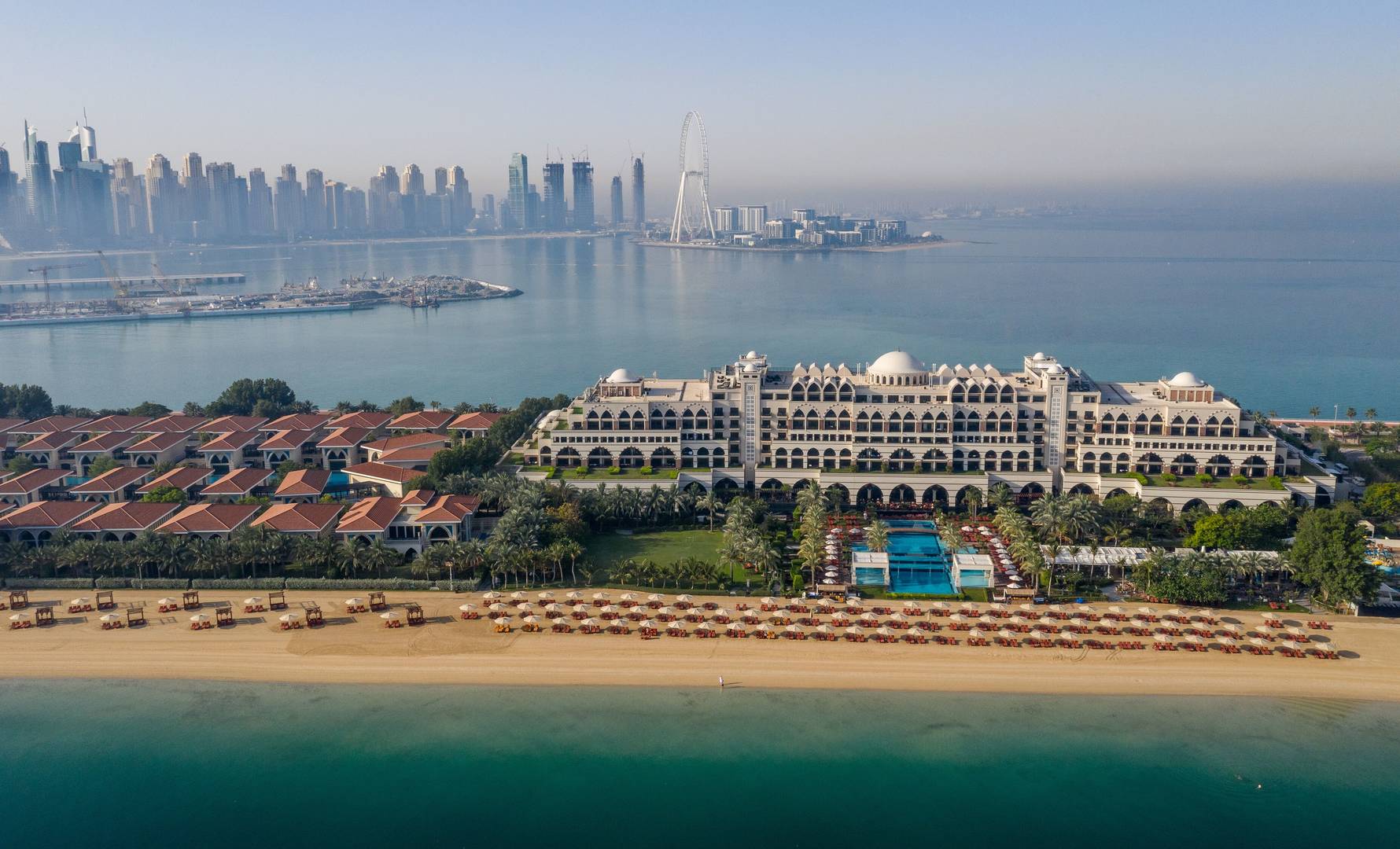 Aerial view of Jumeirah Zabeel Saray on the Palm Jumeirah in Dubai
