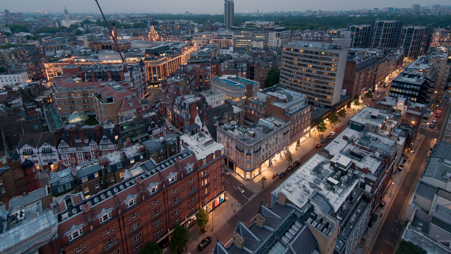Rooftop view of London from The Carlton Tower Jumeirah