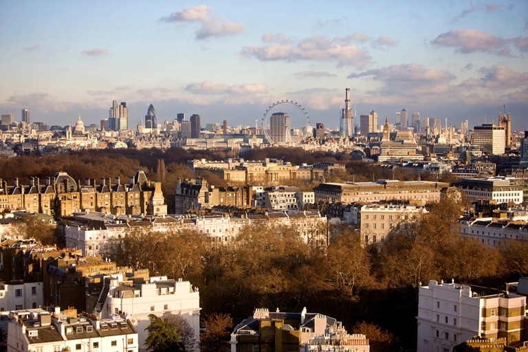View of London Skyline from Jumeirah Carlton Tower