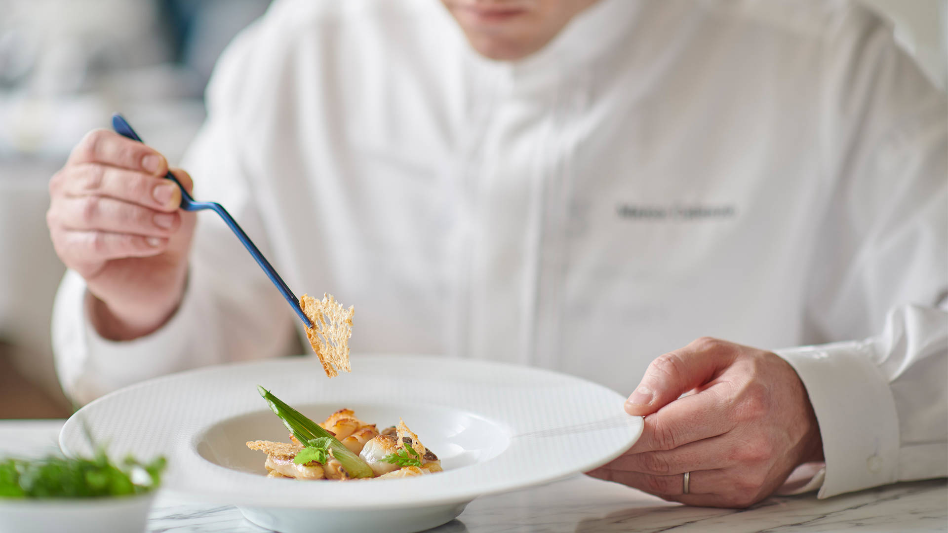 Plating by chef at Al Mare