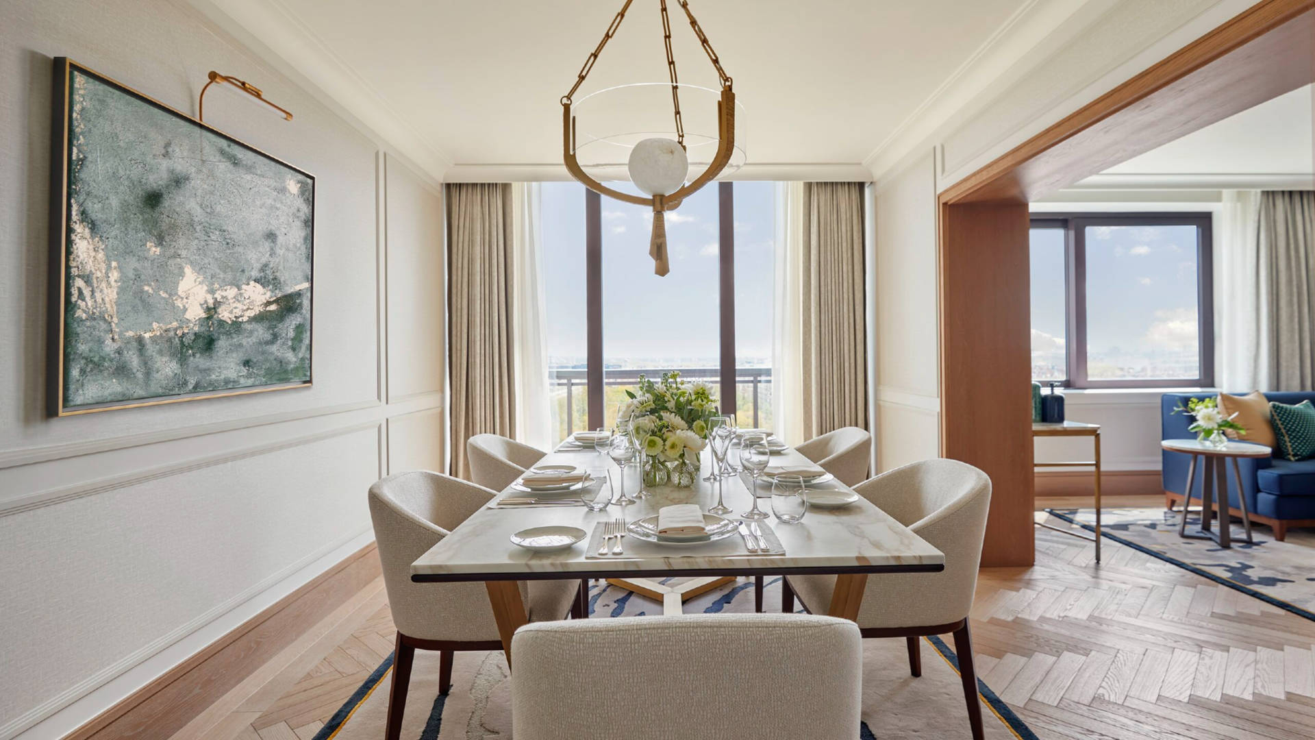Dining room at the Royal Suite at The Carlton Tower Jumeirah