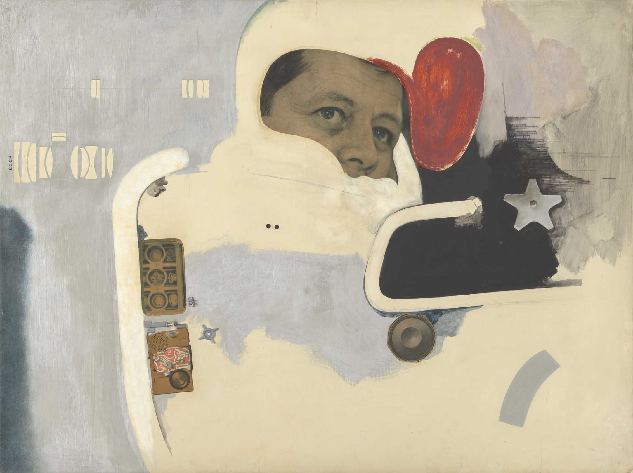 Richard Hamilton's painting "Towards a Definitive Statement" exhibited at the Tate Modern in 2023