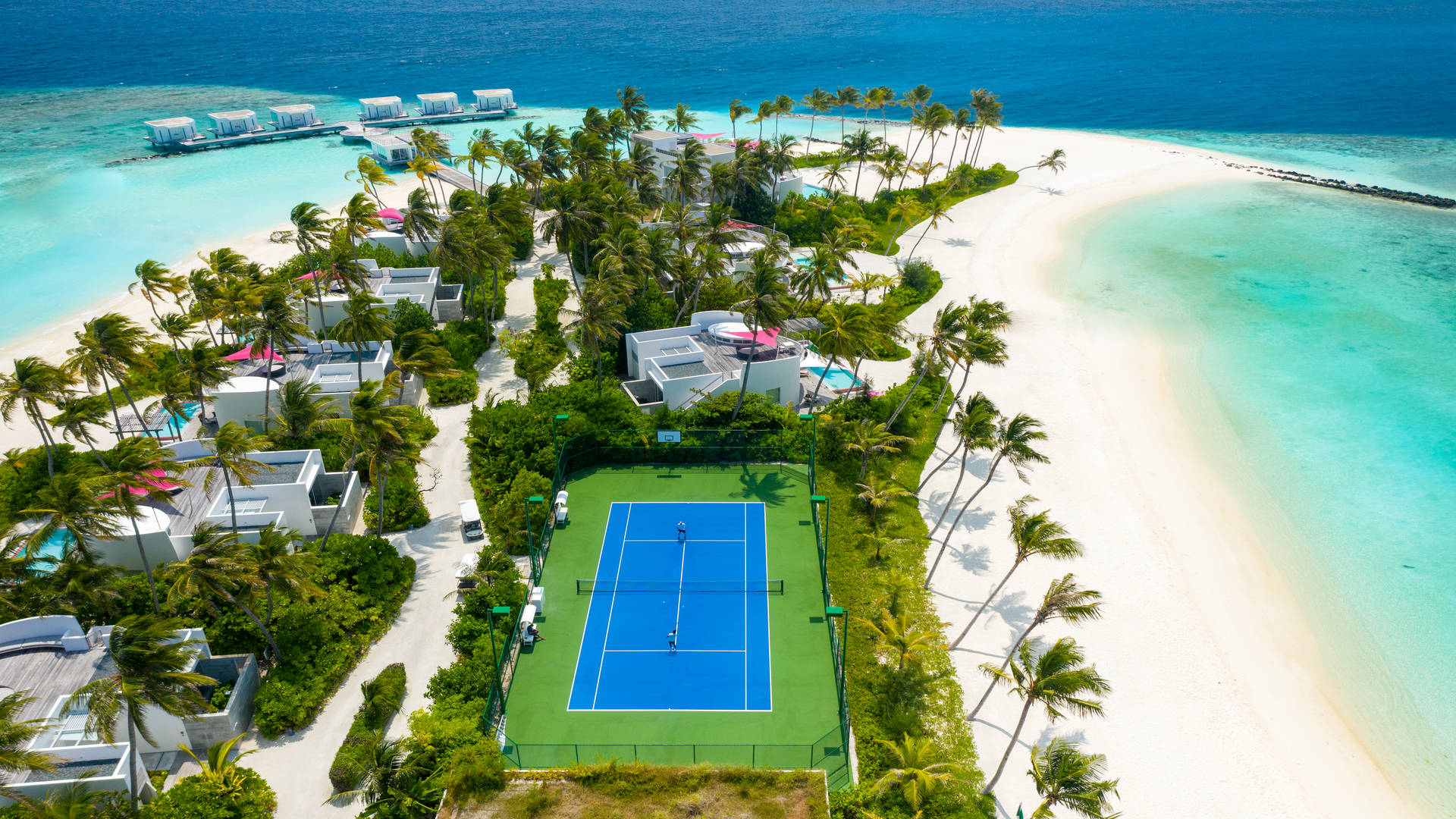 Tennis by the sea at Jumeirah Maldives
