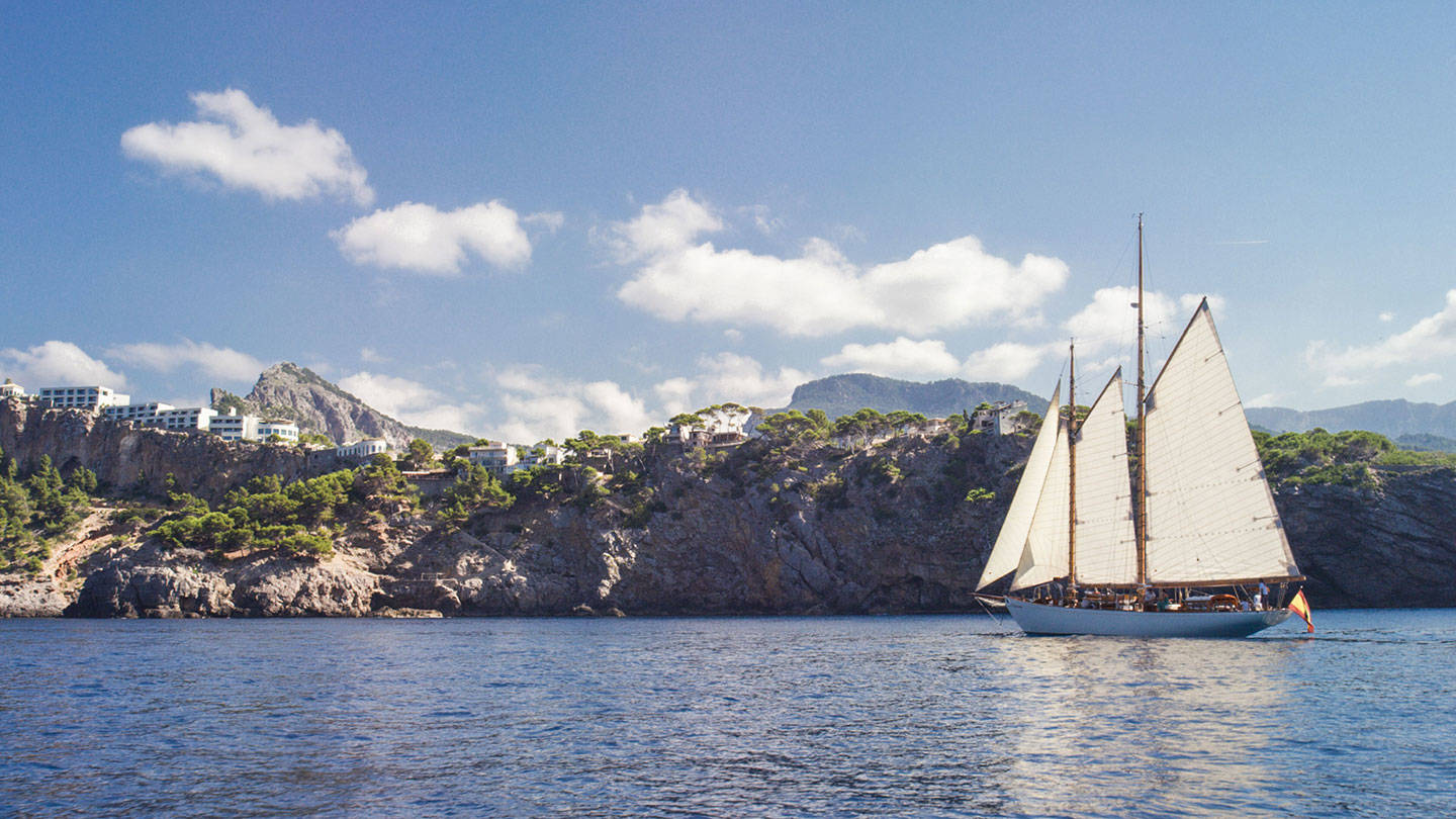 Sailboat on sea in Port Soller