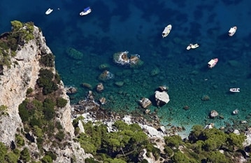 Aerial view of the coast of Capri