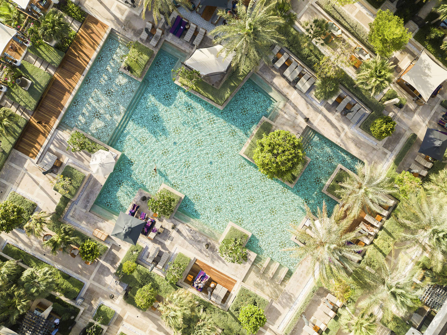 Aerial view of Jumeirah Al Naseem’s pools