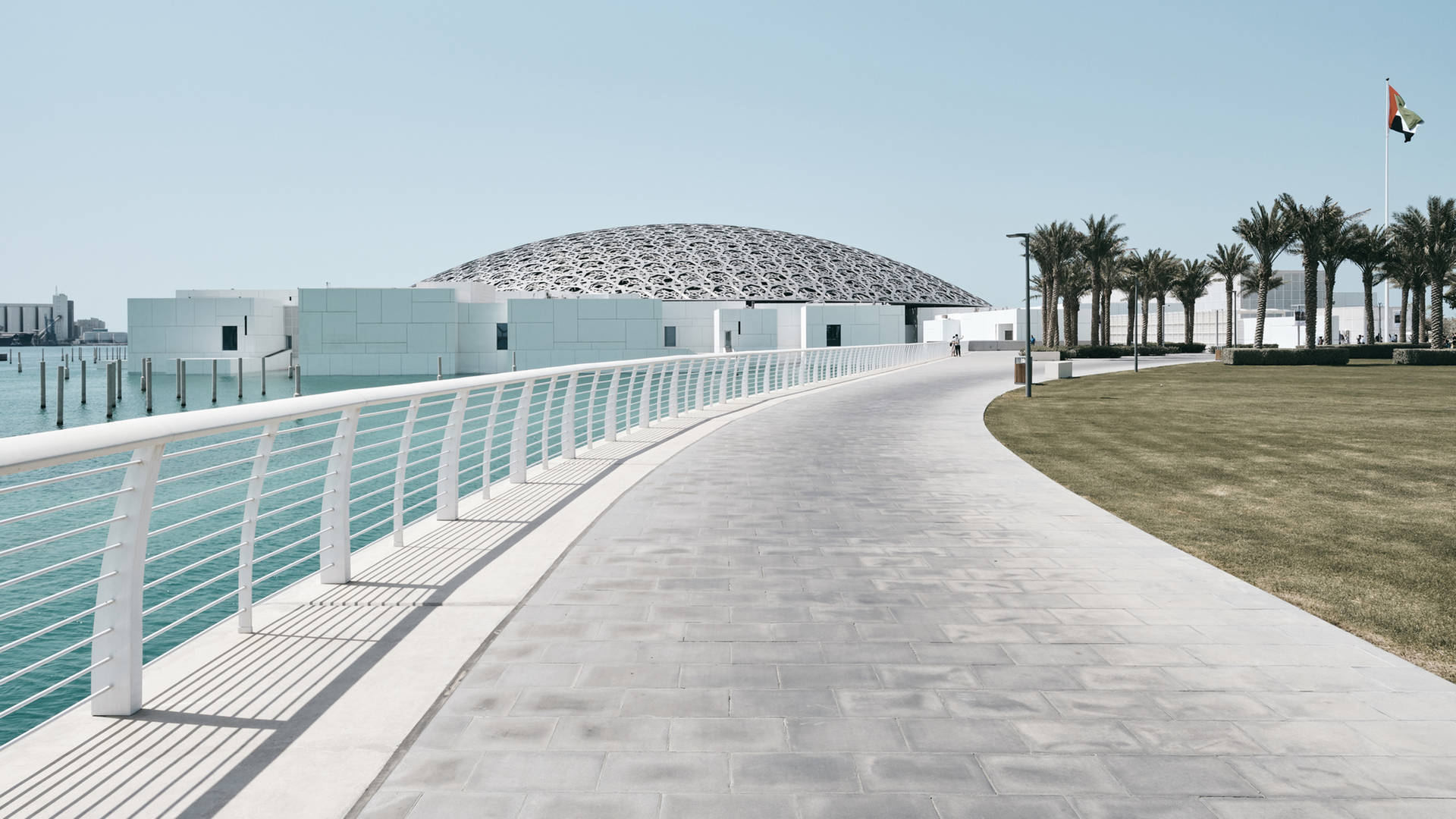 The exterior of the Louvre Abu Dhabi