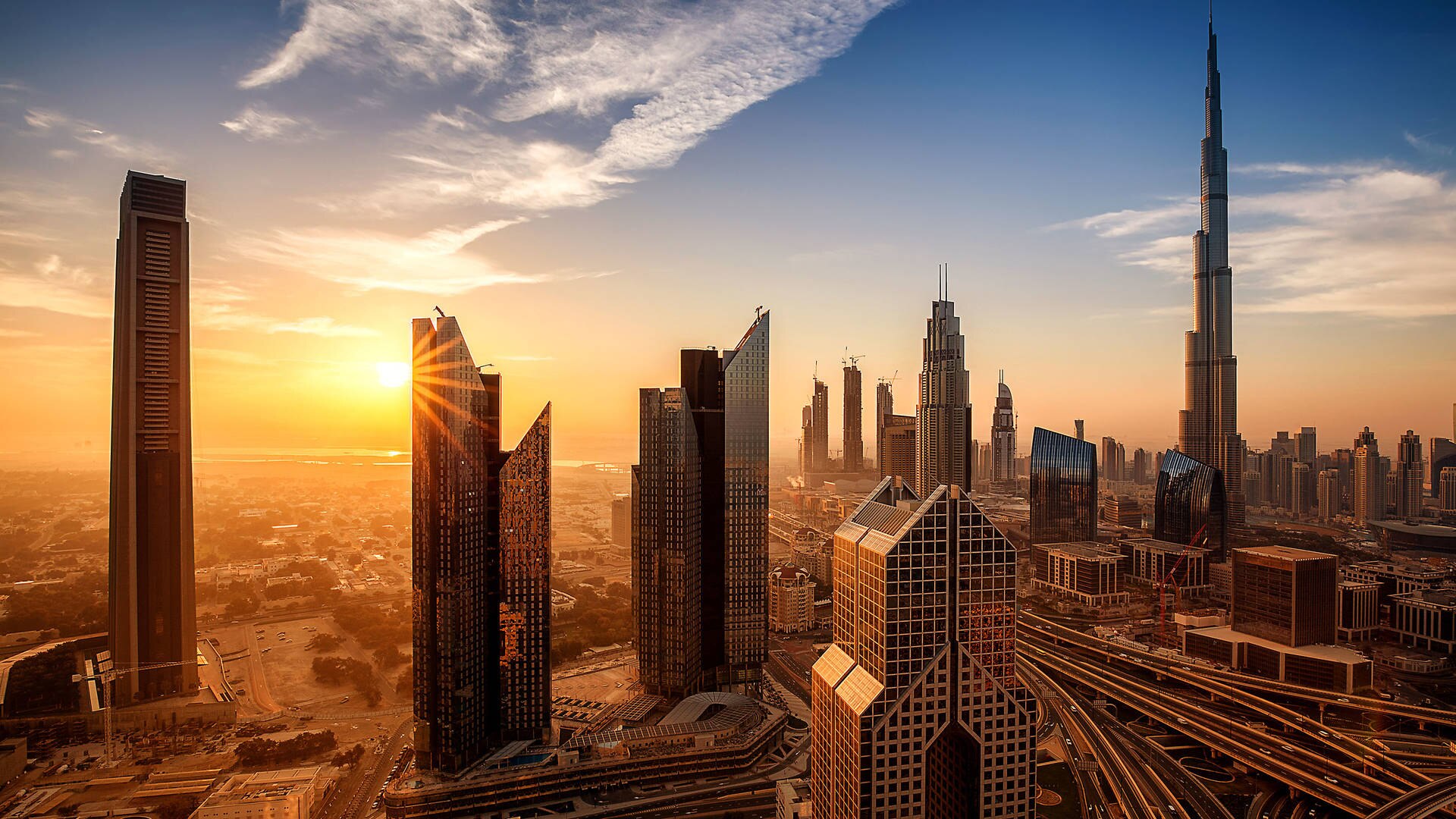 Downtown Dubai at sunrise