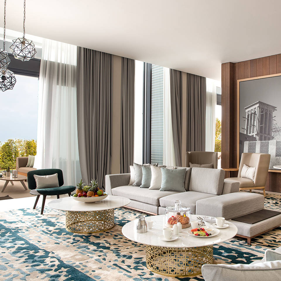 View at the living room of the Four Bedrooms Villa at Jumeirah Saadiyat Island Resort