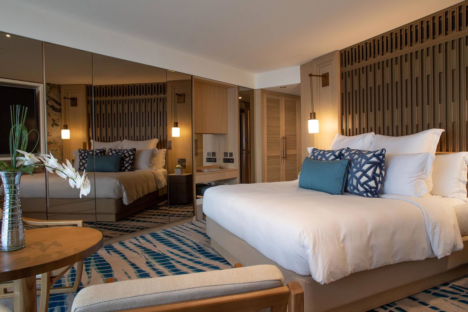 Bedroom in the Ocean Deluxe Room of Jumeirah Beach Hotel
