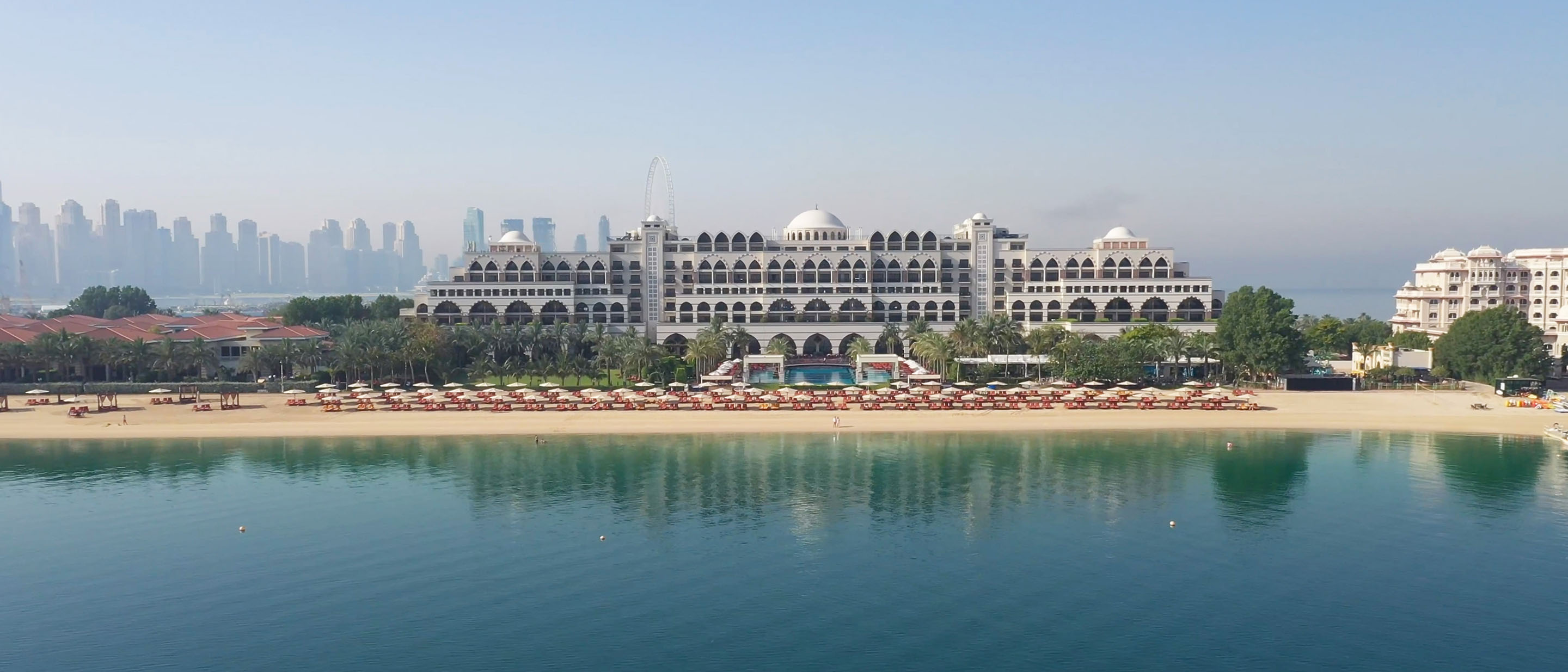 A regal, palace-like resort, Jumeirah Zabeel Saray sits on the golden sands of the Palm Jumeirah's west crescent. Photo credit: Jumeirah Zabeel Saray