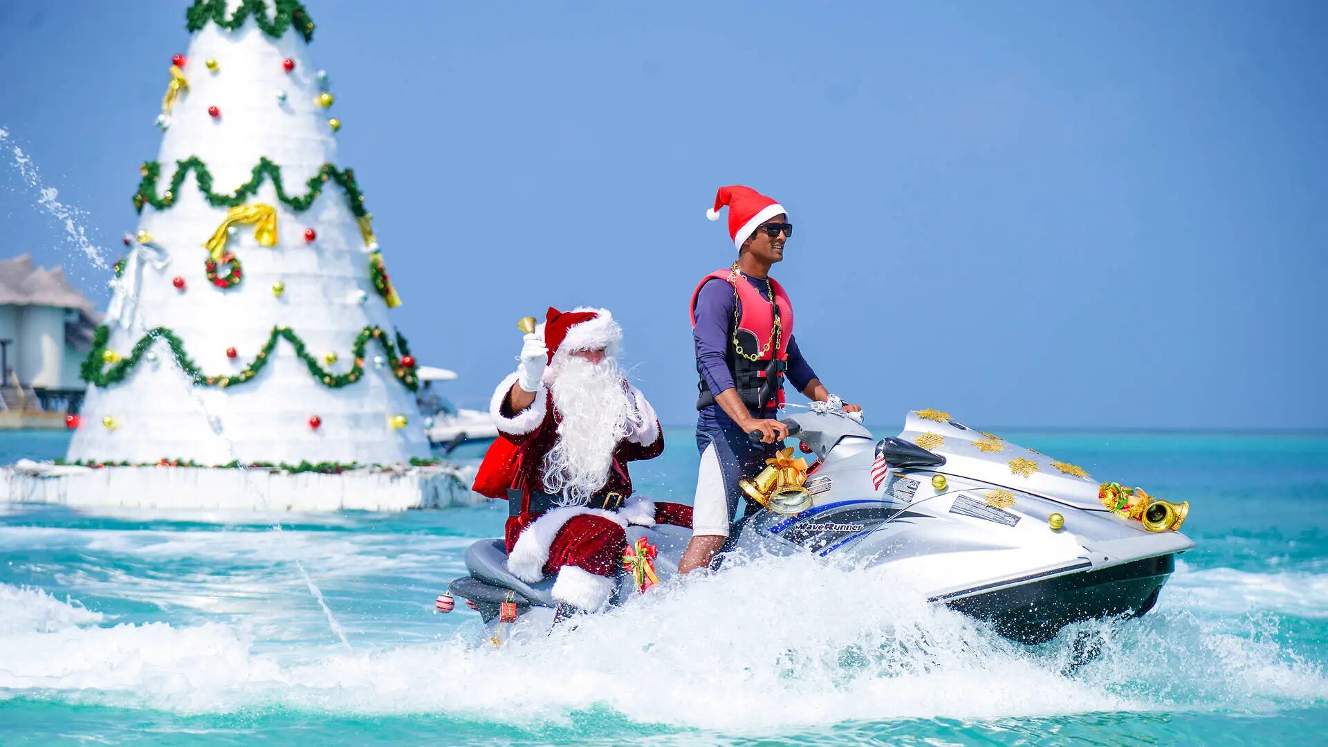 santa christmas beach 