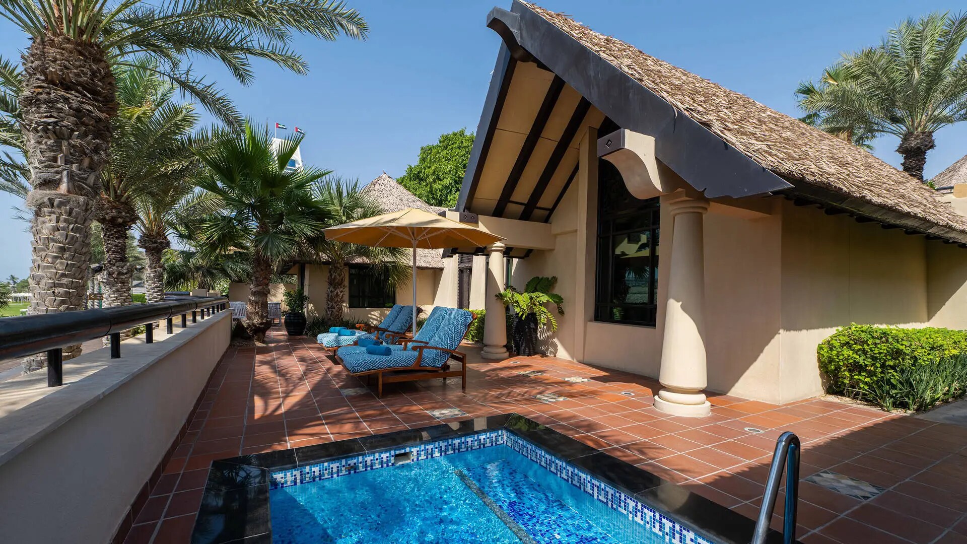 Private outdoor plunge pool at Beit Al Bahar Villas at Jumeirah Beach Hotel in Dubai