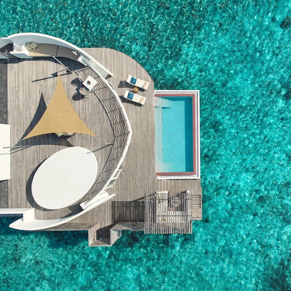 Jumeirah Maldives - Lagoon Pool Villa - Top Down View