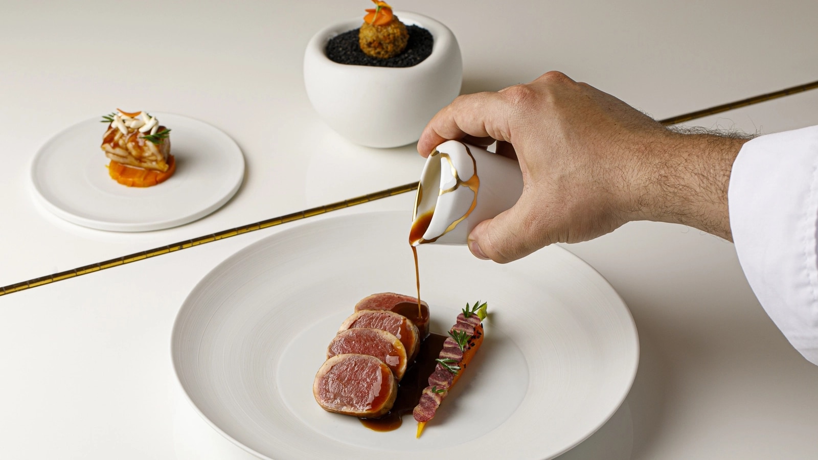 Jumeirah Carlton Tower - Dining - L'Olivo - Lamb Landscape