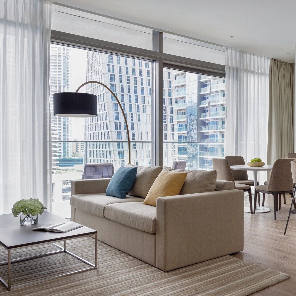 Marina Gate Premium Two Bedroom Suite with Marina View Living Room