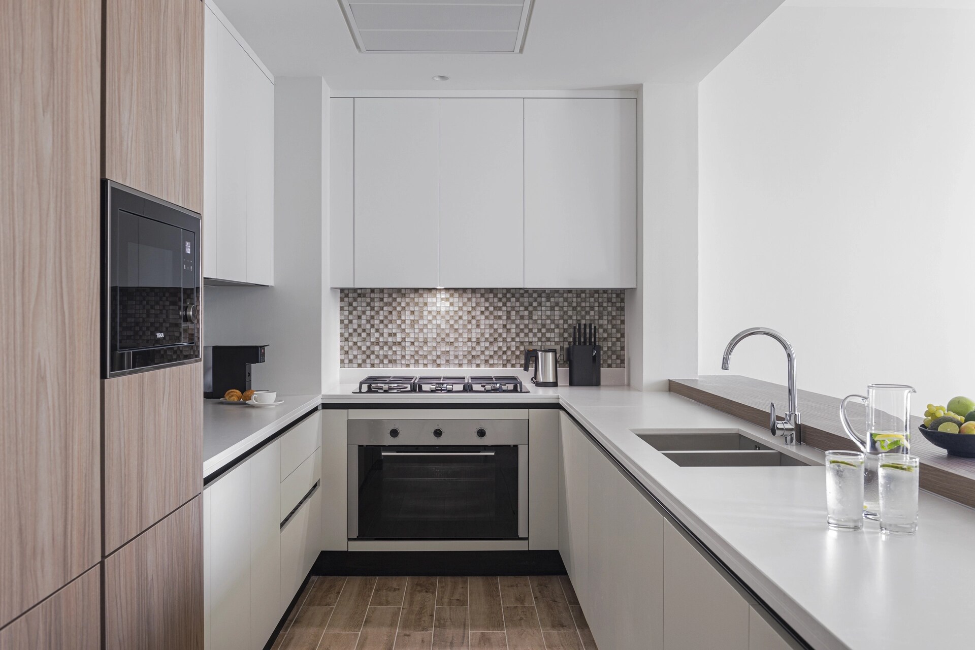 Fully equipped open-plan kitchen