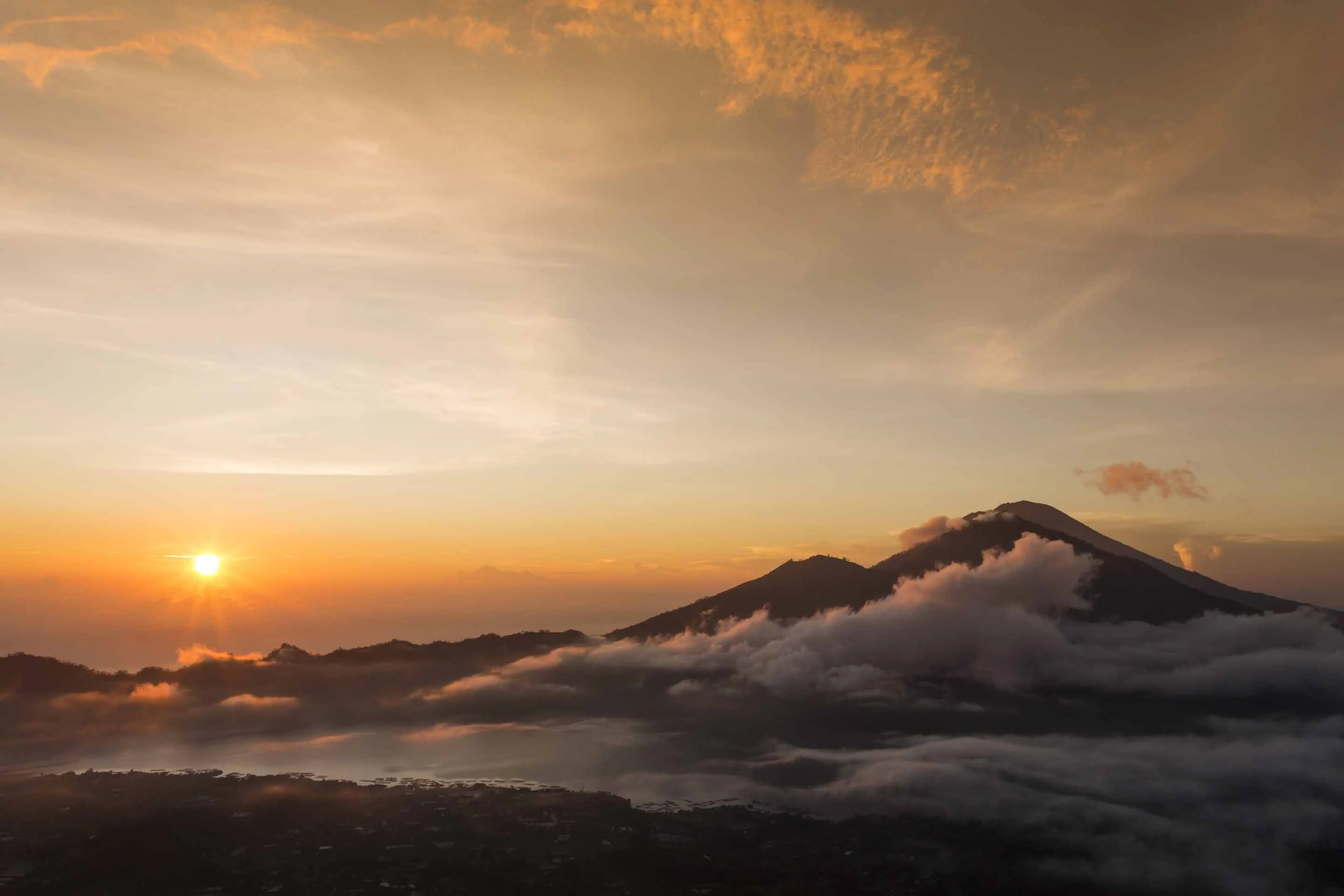 Hiking up Mount Batur